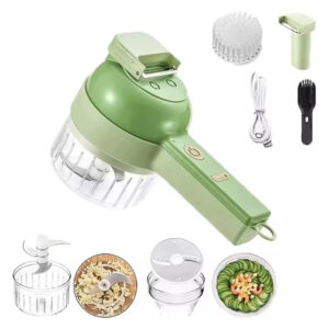 4-in-1 Electric Vegetable Cutter - Rechargeable Multifunctional Kitchen Chopper for Slicing, Chopping, Peeling & Cleaning